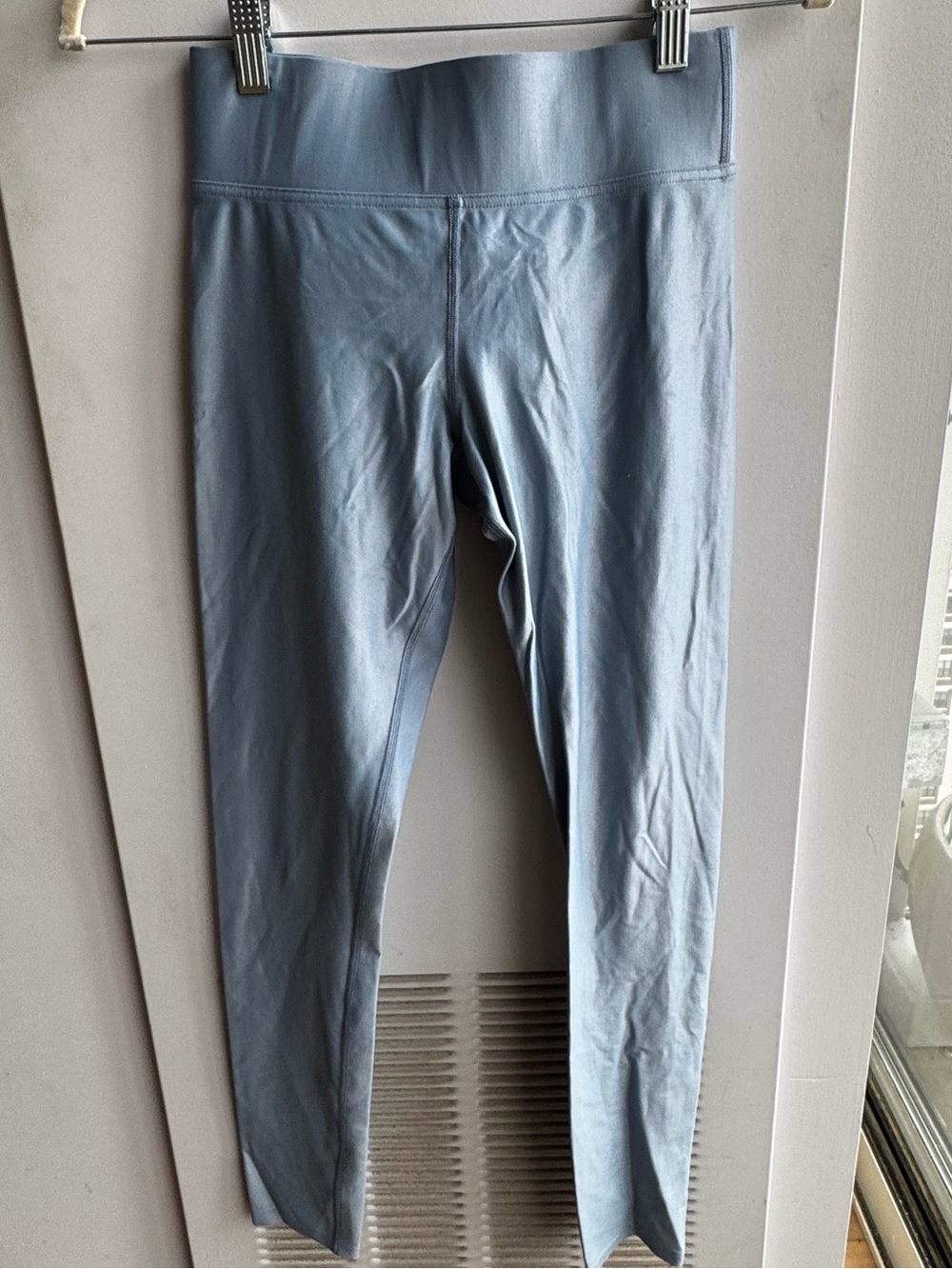 Carbon38 High Waist Liquid Leggings Light Blue Grey Size S